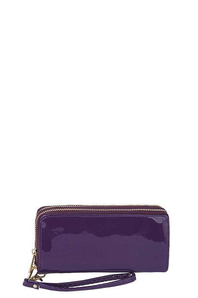 Fashion Smooth Glossy Color Hand Wallet