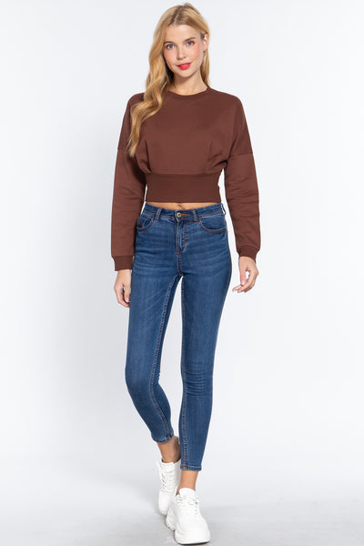 Dolman Slv Inner Fleece Terry Top