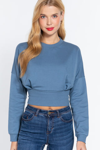 Dolman Slv Inner Fleece Terry Top