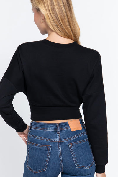 Dolman Slv Inner Fleece Terry Top