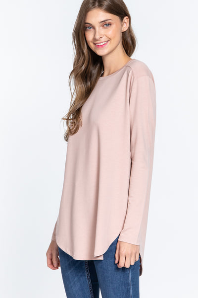 Long Slv Side Slit French Terry Tunic