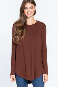 Long Slv Side Slit French Terry Tunic