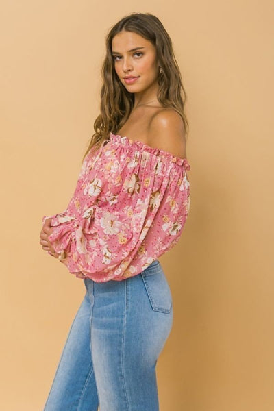 Off Shoulder Neckline Printed Top